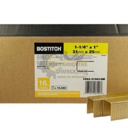 Grapas Calibre 16 corona 1 BOSTITCH de 1 1/4 Galv 16S2-31SG10M