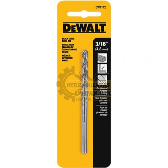 Broca para Taladro 3/16" DeWalt DW1112